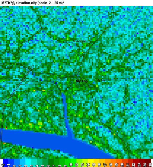 Mỹ Thọ elevation map