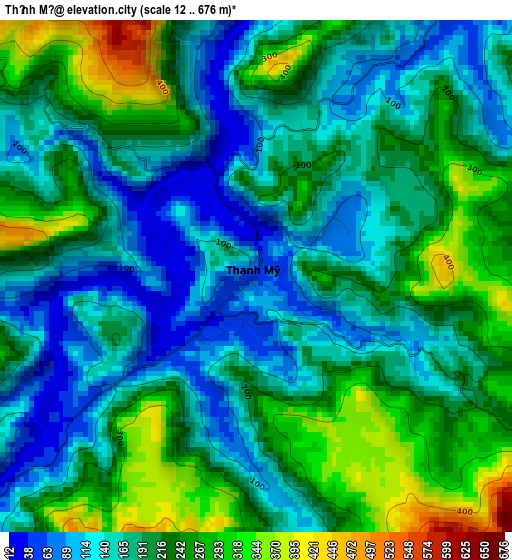 Thạnh Mỹ elevation map