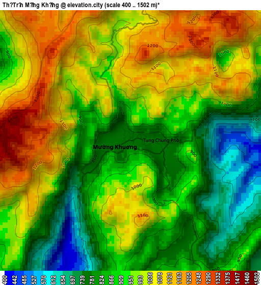 Thị Trấn Mường Khương elevation map