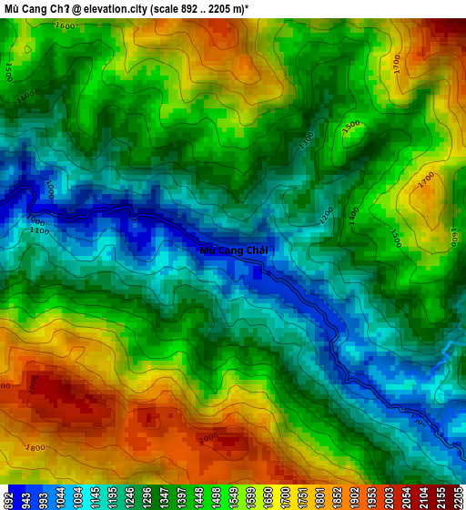 Mù Cang Chải elevation map
