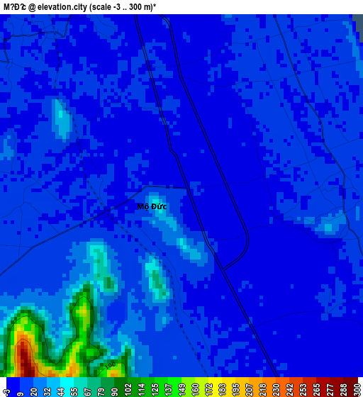 Mộ Đức elevation map