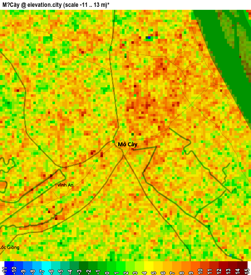 Mỏ Cày elevation map
