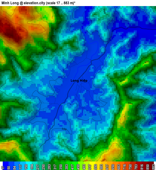 Minh Long elevation map