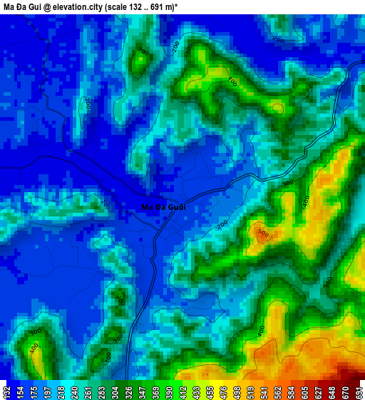 Ma Đa Gui elevation map