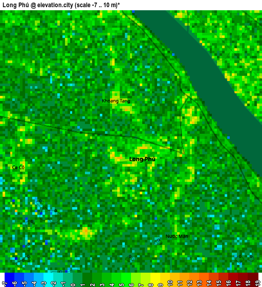 Long Phú elevation map