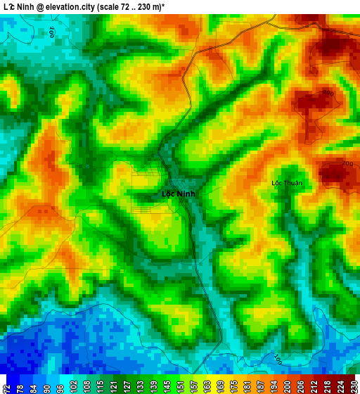 Lộc Ninh elevation map