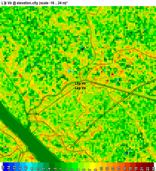 Lấp Vò elevation map