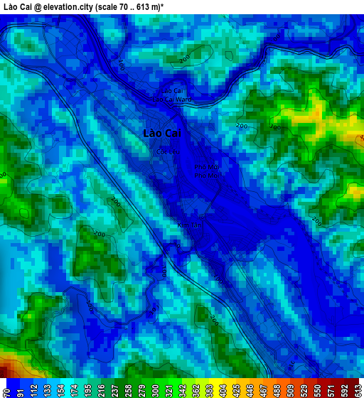 Lào Cai elevation map