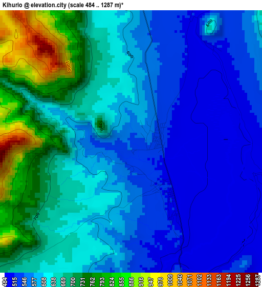 Kihurio elevation map