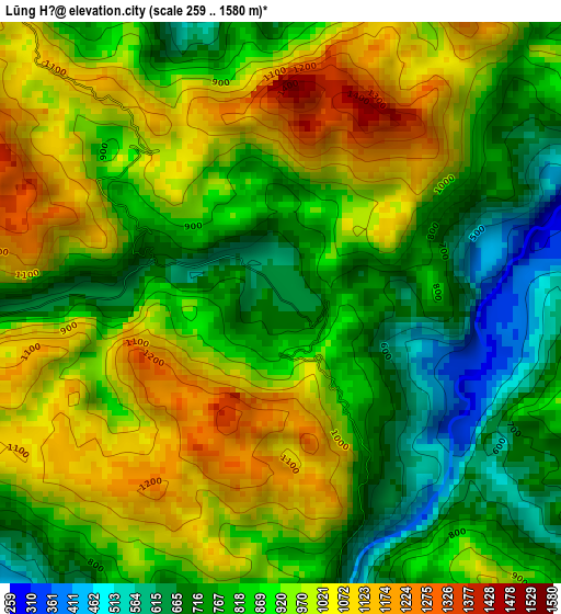 Lũng Hồ elevation map