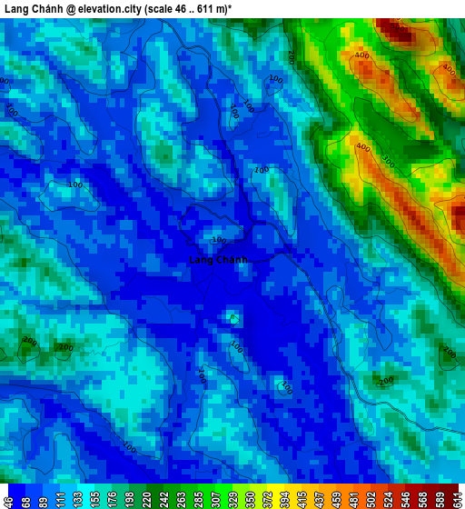 Lang Chánh elevation map