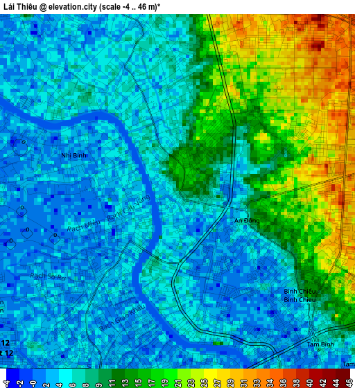 Lái Thiêu elevation map