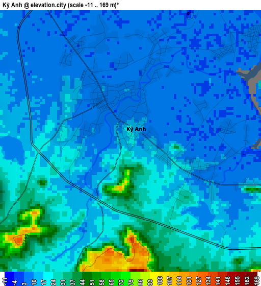 Kỳ Anh elevation map
