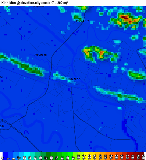 Kinh Môn elevation map