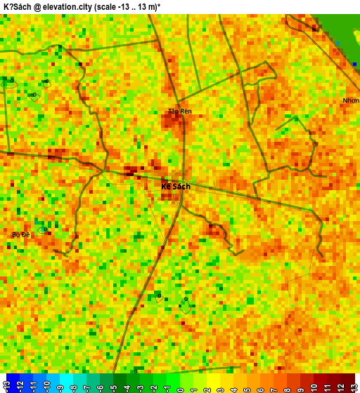 Kế Sách elevation map