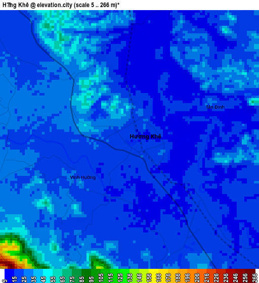 Hương Khê elevation map