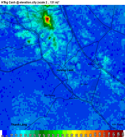 Hương Canh elevation map