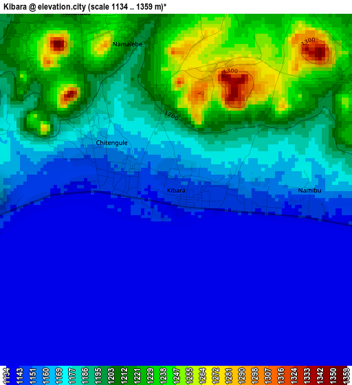 Kibara elevation map