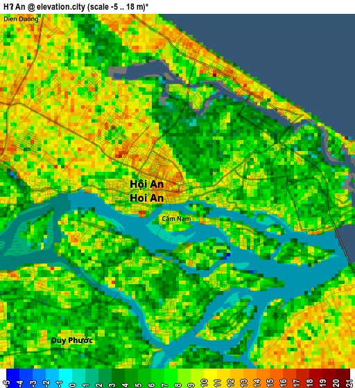 Hội An elevation map