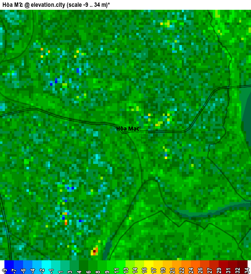 Hòa Mạc elevation map