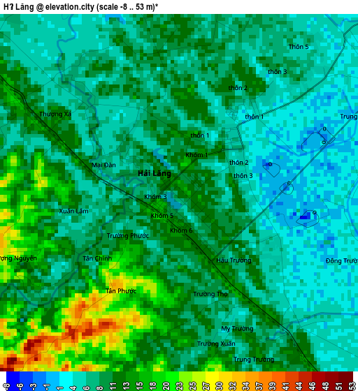 Hải Lăng elevation map