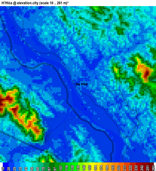Hạ Hòa elevation map