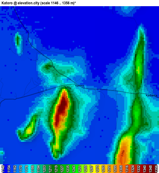 Katoro elevation map