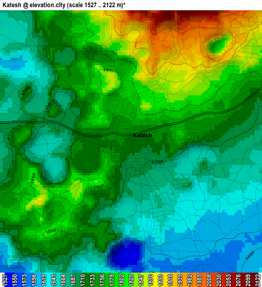 Katesh elevation map