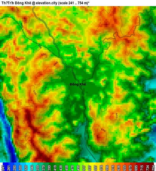 Thị Trấn Đông Khê elevation map