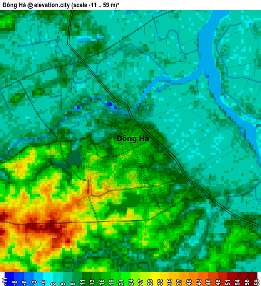 Ðông Hà elevation map