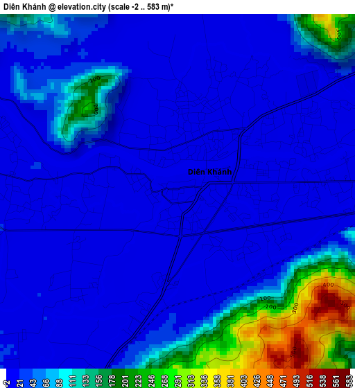 Diên Khánh elevation map