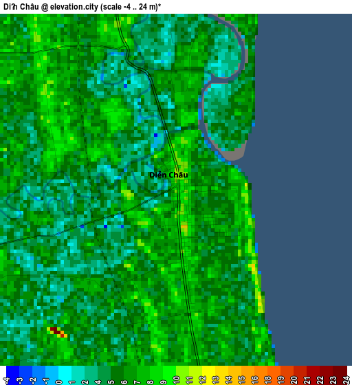 Diễn Châu elevation map