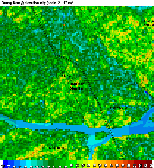 Quang Nam elevation map