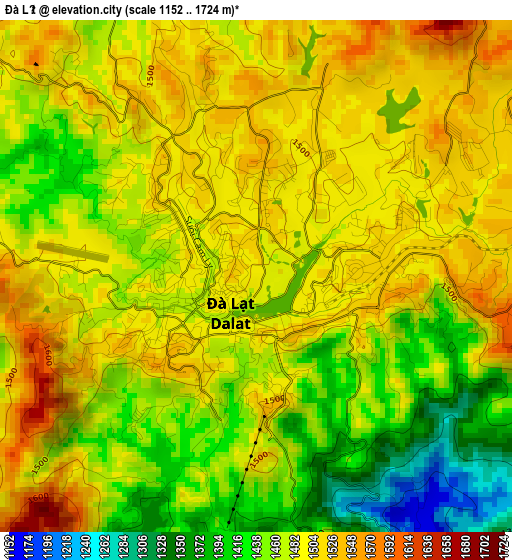 Ðà Lạt elevation map