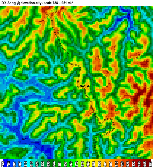 Đắk Song elevation map