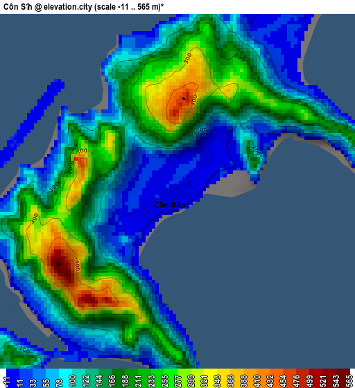 Côn Sơn elevation map