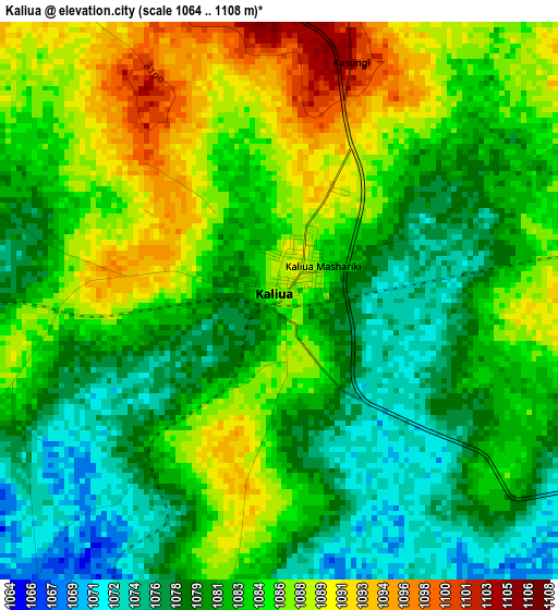 Kaliua elevation map