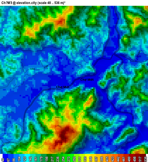 Chợ Mới elevation map