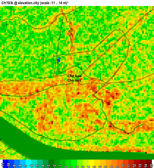 Chợ Gạo elevation map