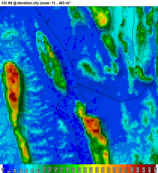 Chi Nê elevation map