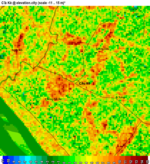 Cầu Kè elevation map