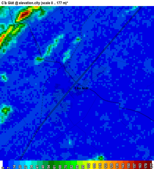 Cầu Giát elevation map