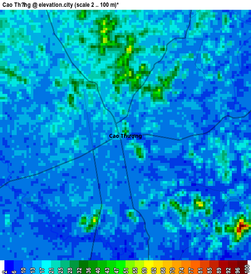 Cao Thượng elevation map