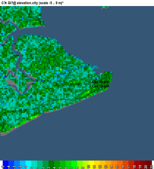 Cần Giờ elevation map