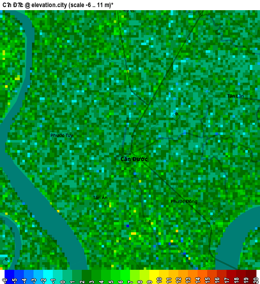 Cần Đước elevation map