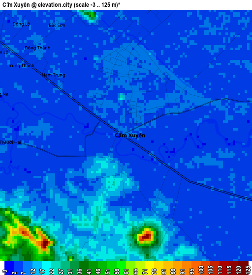 Cẩm Xuyên elevation map
