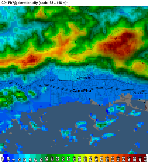Cẩm Phả elevation map