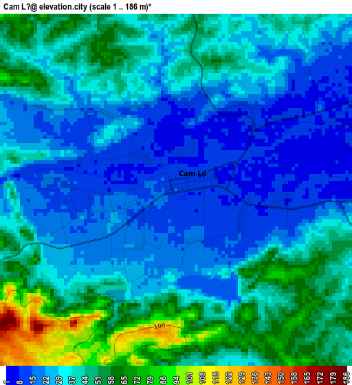 Cam Lộ elevation map