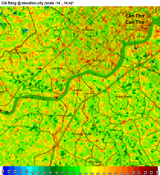 Cái Răng elevation map