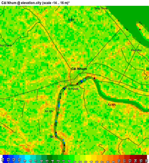 Cái Nhum elevation map